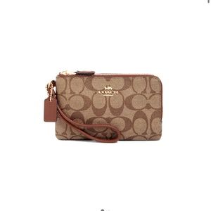 New Coach Double Corner Zip Wristlet